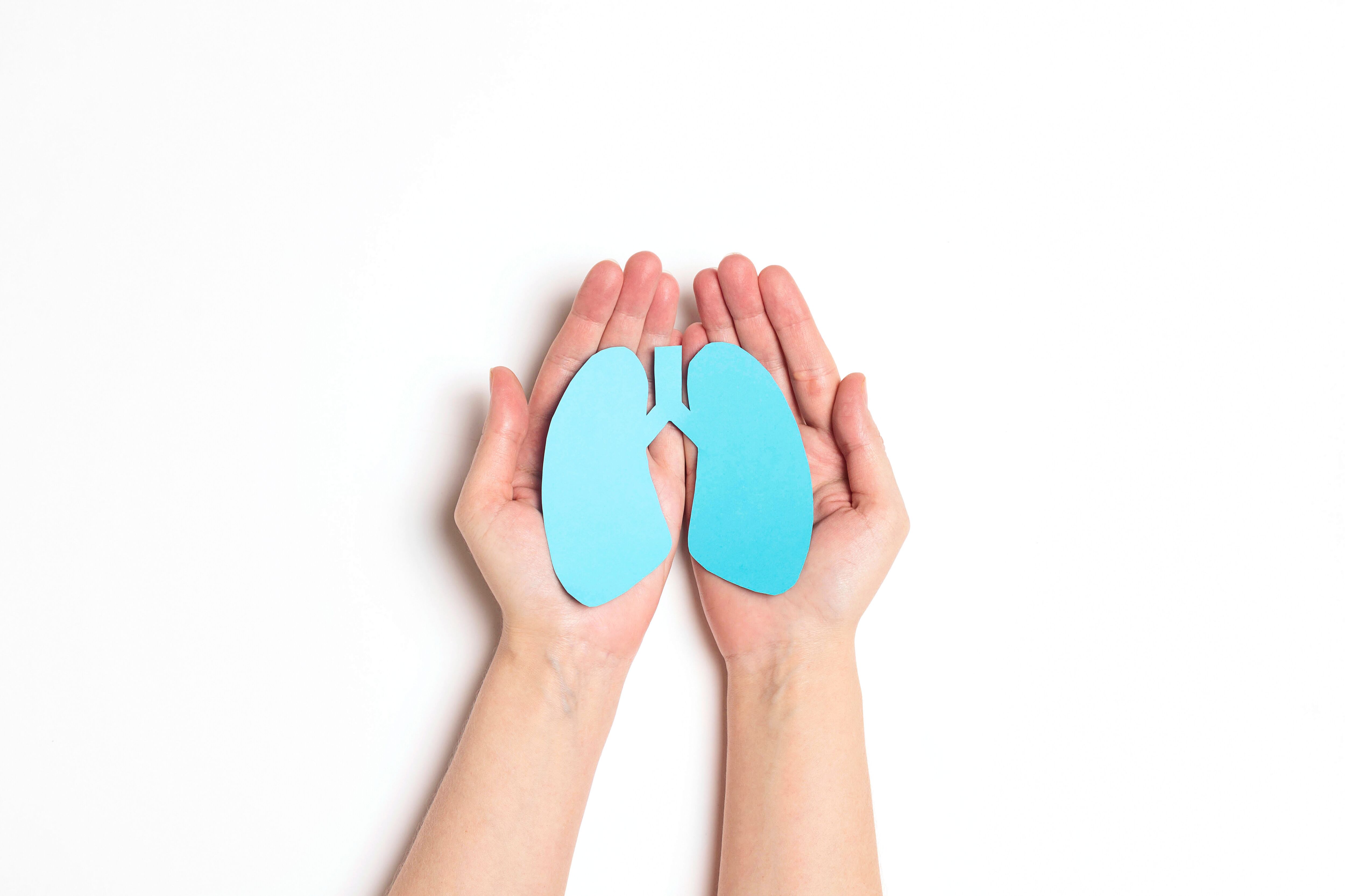 hand holding lungs